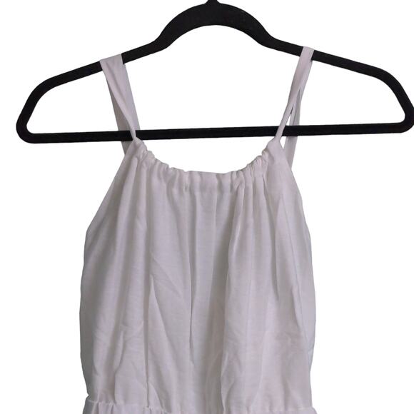 Jonathan Simkhai Swim Serenity Wide Leg Jumpsuit Open Back Pockets White L New - Picture 3 of 14